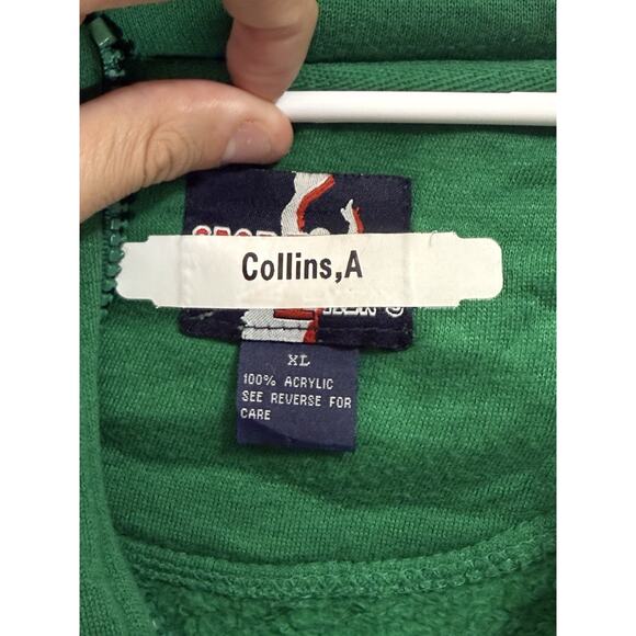 Vintage Boston Green Yellow Full Zip Hoodie Men’s XL Retro Varsity Jacket - Picture 8 of 11